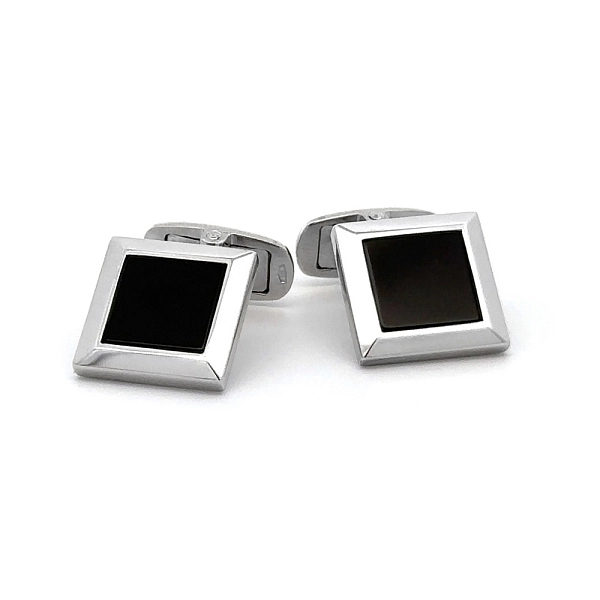 White Gold Onyx Studs