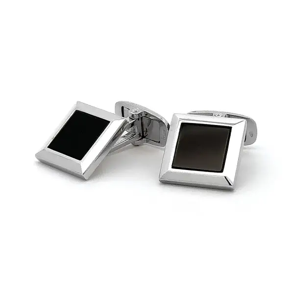White Gold Onyx Studs