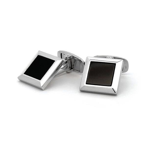 White Gold Onyx Studs