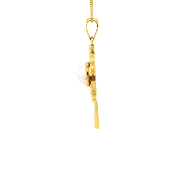 Golden Cross with Pearl