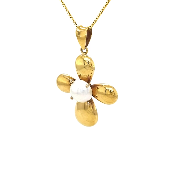 Golden Cross with Pearl