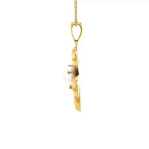 Golden Cross with Pearl