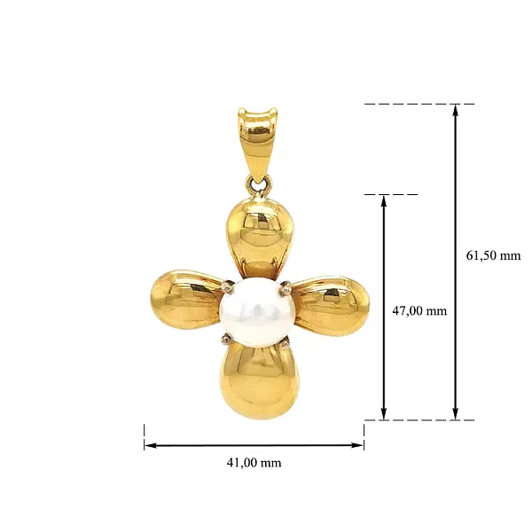 Golden Cross with Pearl