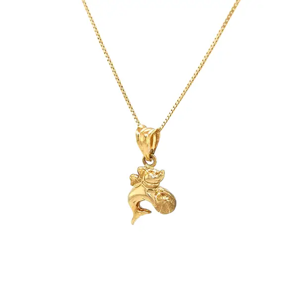 Golden Dolphin Pendant with Ball