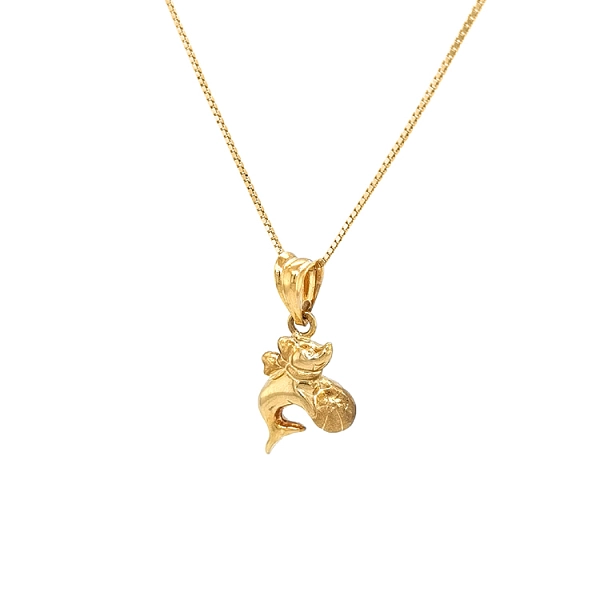 Golden Dolphin Pendant with Ball