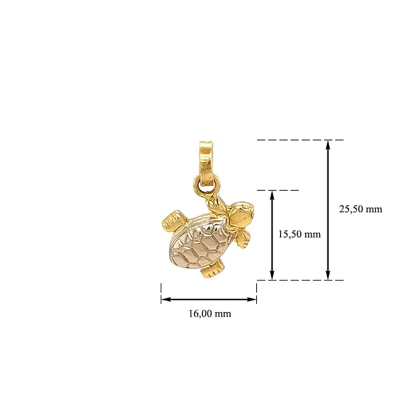 Exclusive Gold Pendant in the Shape of a Turtle