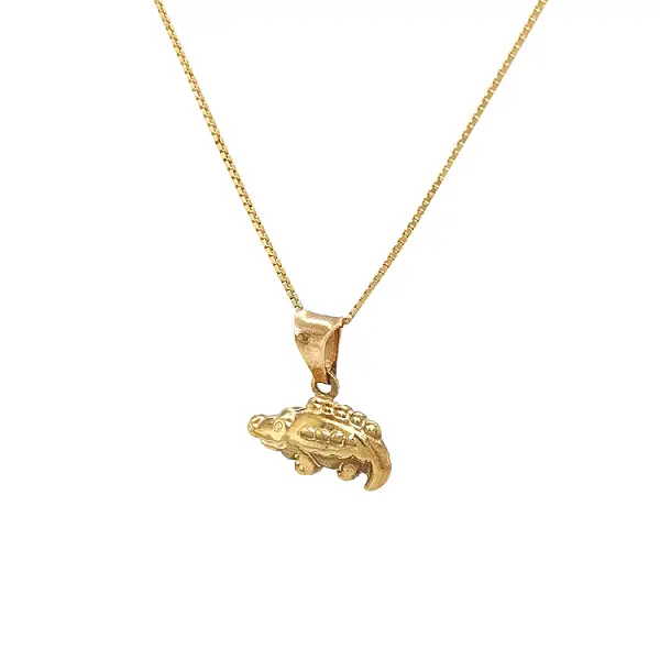 Gold Crocodile Pendant