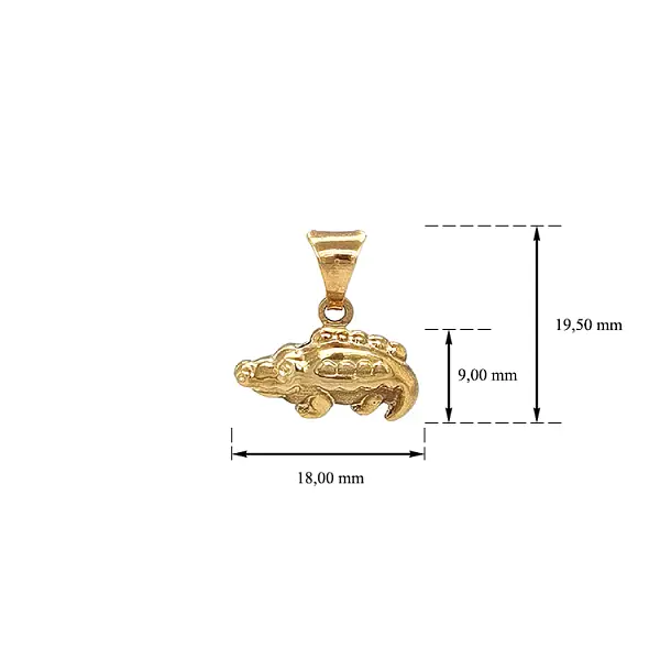 Gold Crocodile Pendant