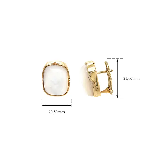 Gold Earrings with Pearl