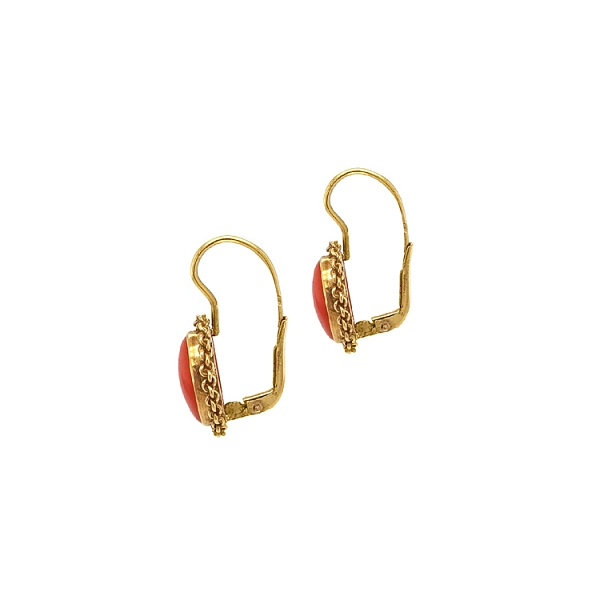 Gold Earrings with Coral