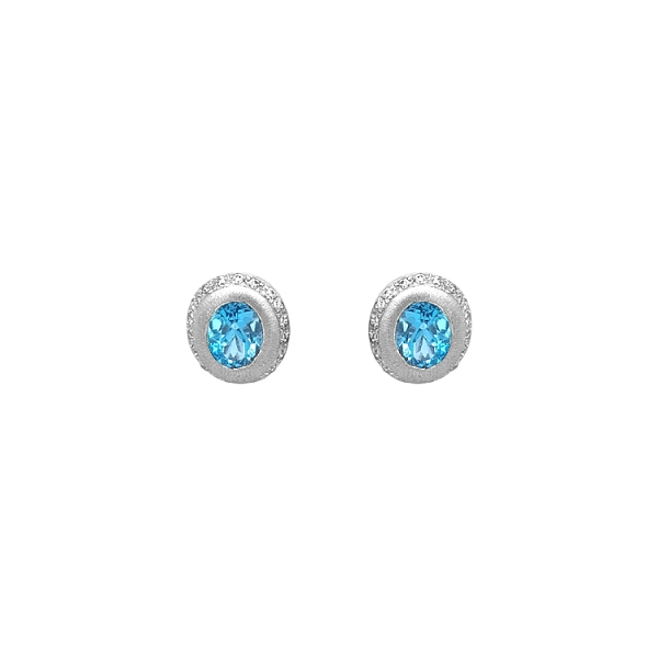 Gold Earrings with Zircons