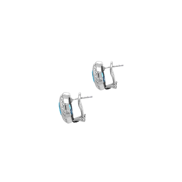 Gold Earrings with Zircons