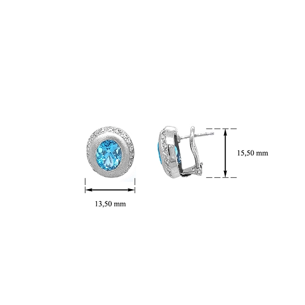 Gold Earrings with Zircons