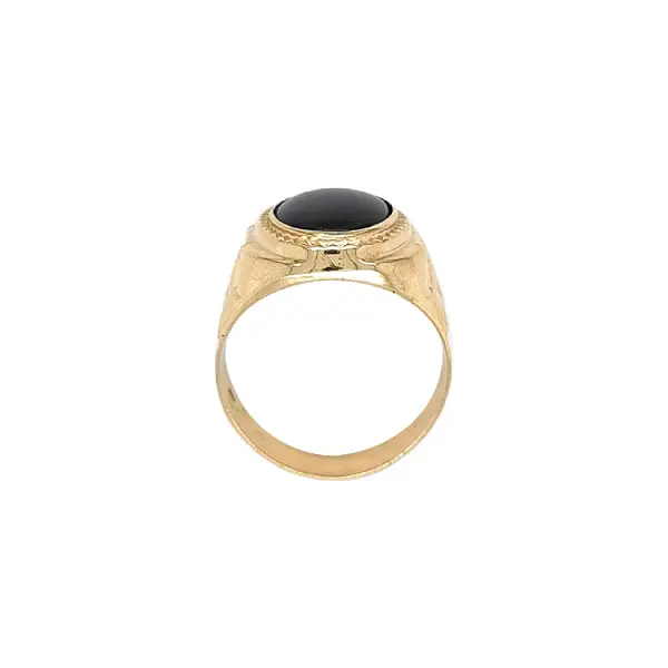 Gold Men's Sealing Ring with Onyx