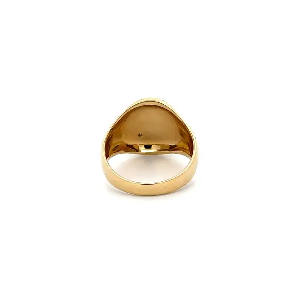Men's Ring with Zircon made of Combination Gold