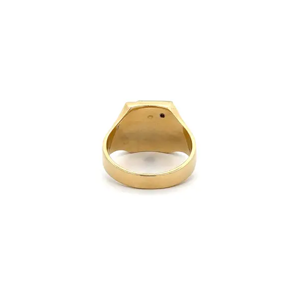 Men's Ring with Zircon made of Combination Gold