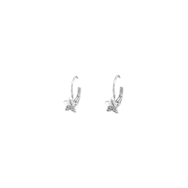 Gold Baby Earrings with Stars and Zircones
