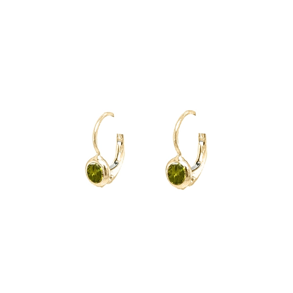 Gold Earrings with Zircons