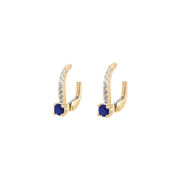 Gold Earrings with Zircons