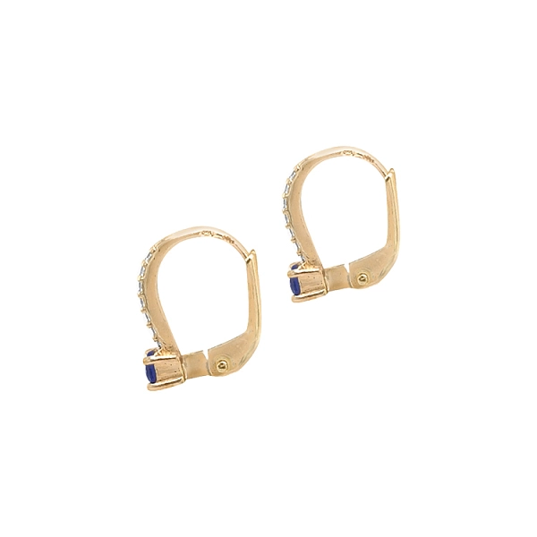 Gold Earrings with Zircons