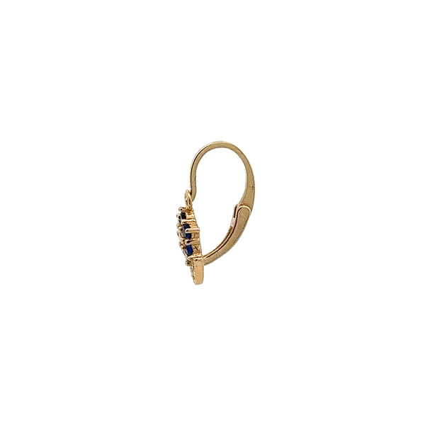 Golden Children's Earrings with Sapphires