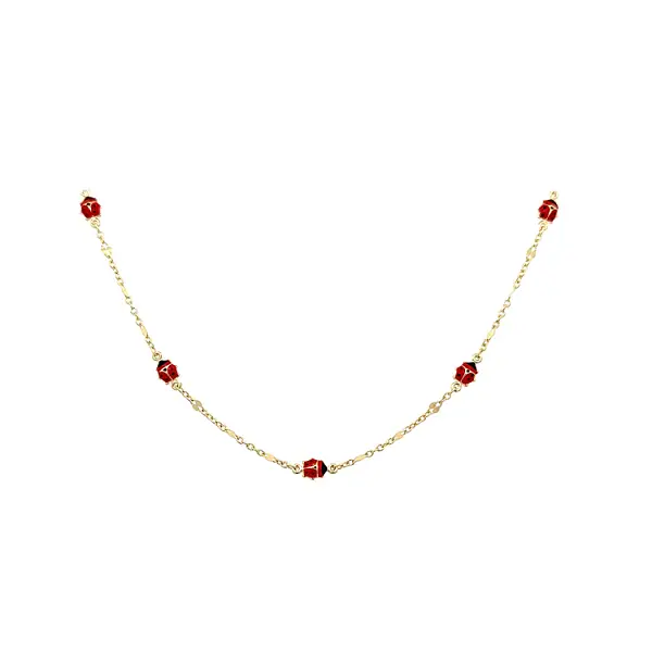Golden Baby Ladybug Necklace