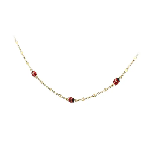 Golden Baby Ladybug Necklace