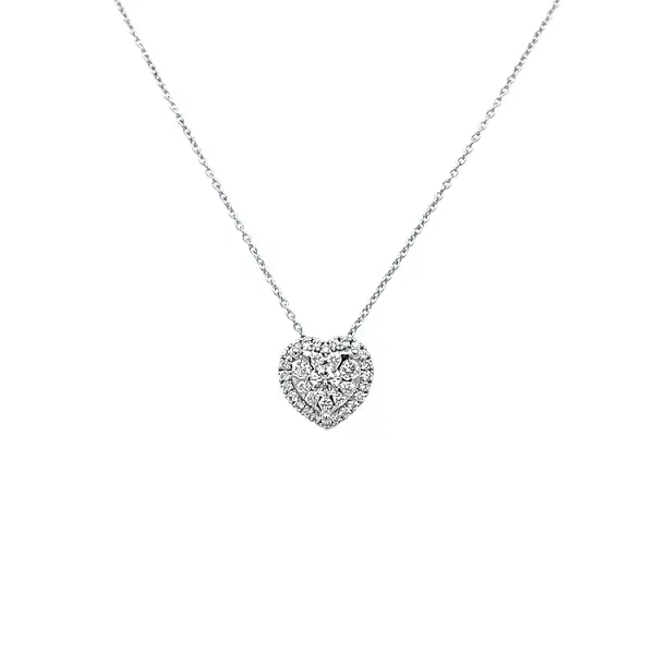 Gold Pendant in Heart Shape with Diamonds