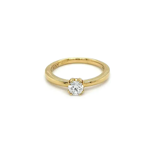 Gold Engagement Ring with Diamond