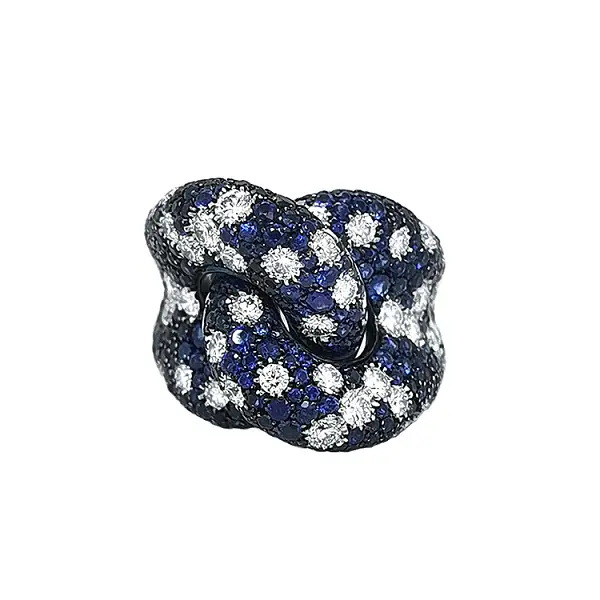 Gold Ring with Sapphires and Diamonds