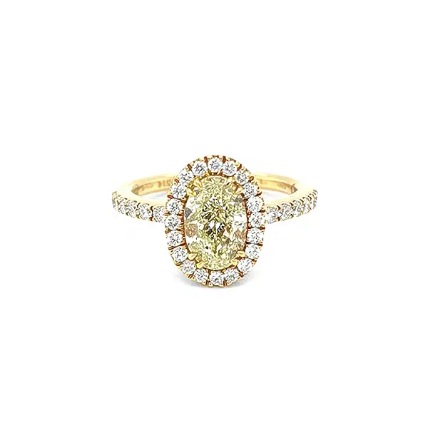 Gold Engagement Ring with Yellow Fancy Diamond