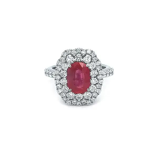 Gold Ring with Ruby and Diamonds
