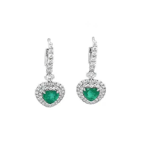 Gold Earrings Crivelli with Emeralds and Diamonds