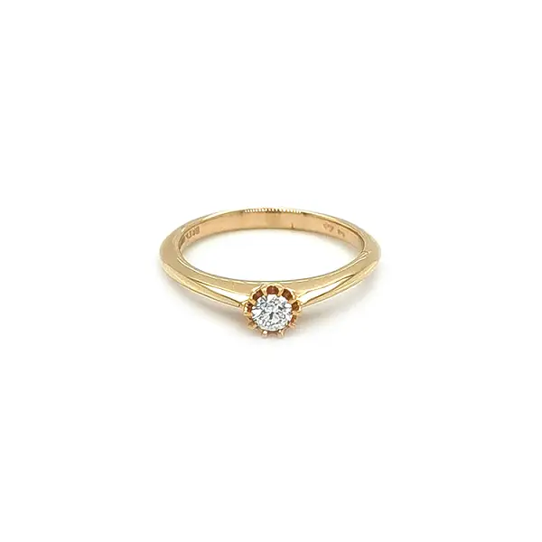Gold Engagement Ring with Diamond