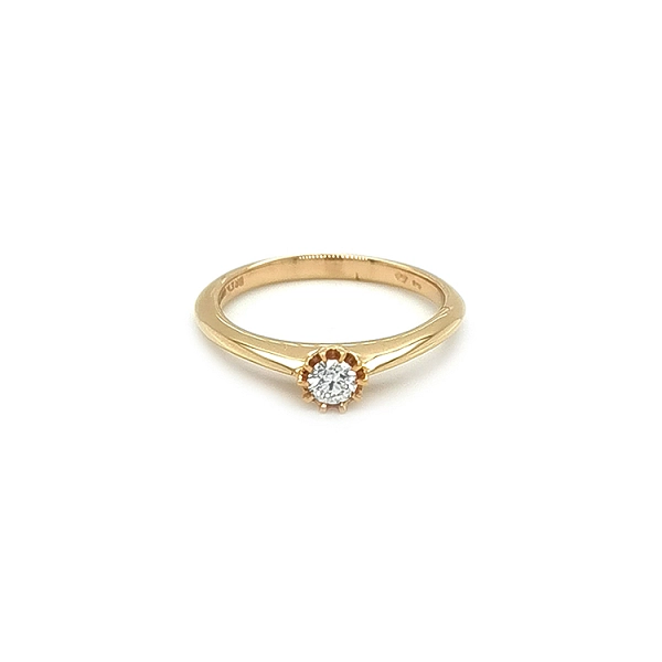Gold Engagement Ring with Diamond