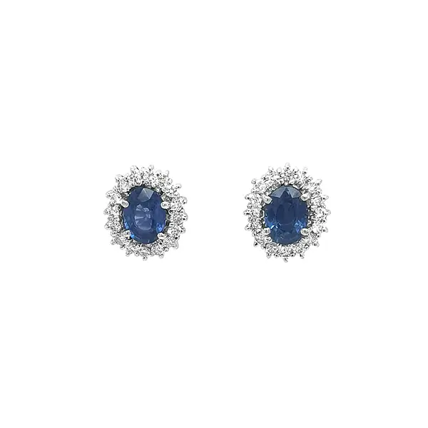 Gold Earrings with Sapphires