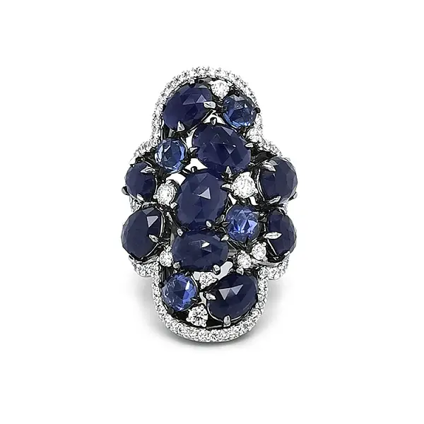 Gold Ring with Sapphires and Diamonds