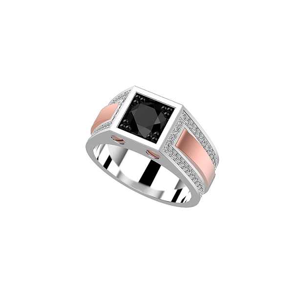 Gold Ring Zancan with Black Diamond