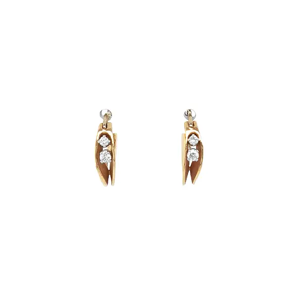 Gold Earrings with Diamonds