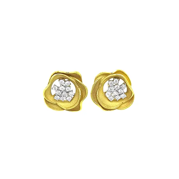 Gold Earrings with Diamonds