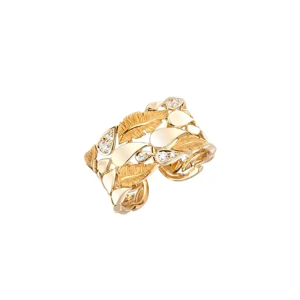 Gold Ring with Diamonds Magerit Hechizo Romance