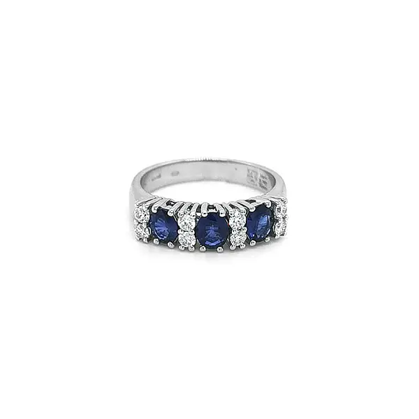 Gold Ring with Sapphires and Diamonds