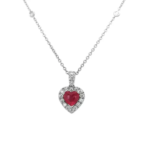 Gold Pendant with Ruby and Diamonds