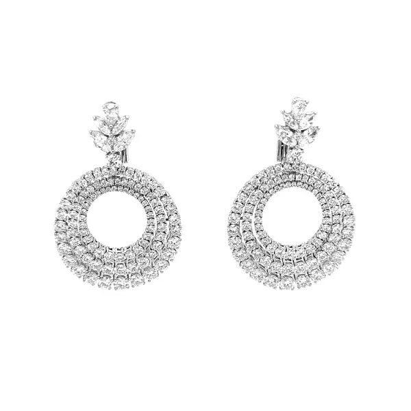 Gold Earrings with Diamonds