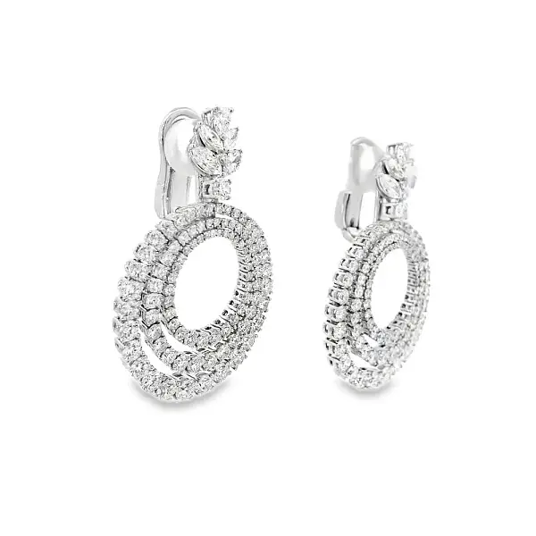 Gold Earrings with Diamonds