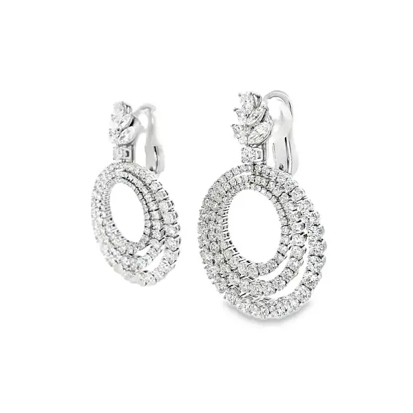 Gold Earrings with Diamonds