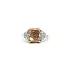 Gold Multistone Ring with Fancy Brown Cushion Cut Diamond
