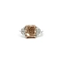 Gold Multistone Ring with Fancy Brown Cushion Cut Diamond