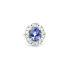 White Gold Ring with Tanzanite and Diamond Halo