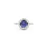 White Gold Ring with Tanzanite and Diamond Halo